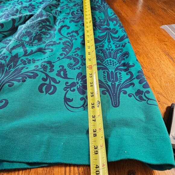 Lands' End Women's Green Damask Print Sleeveless Sheath Dress Size 12 - Picture 8 of 9